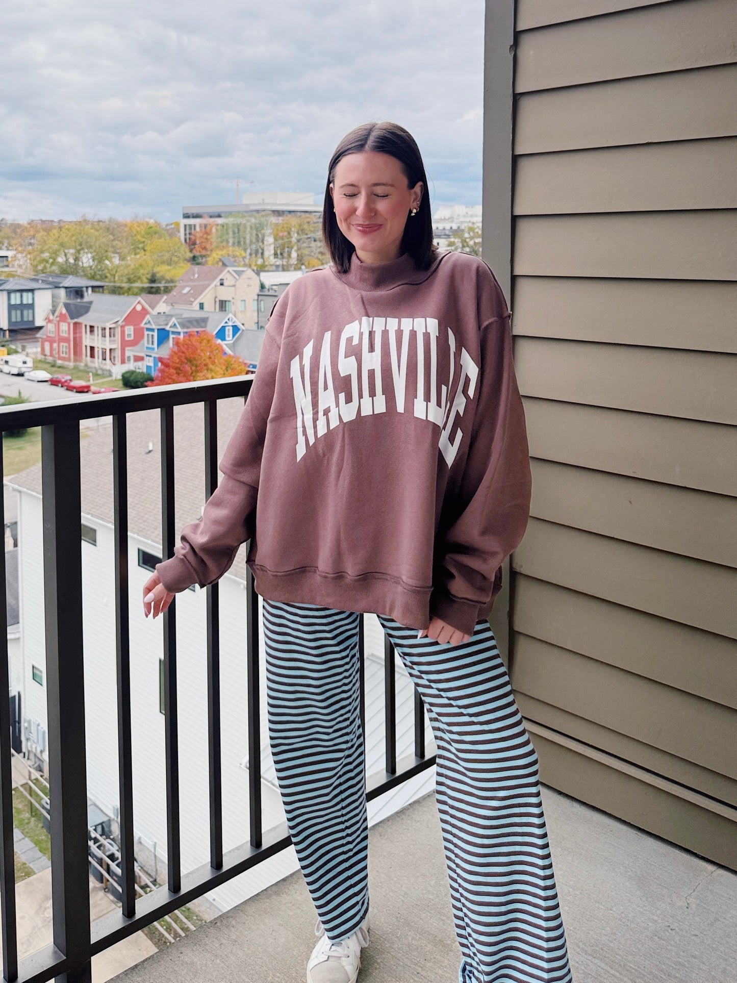 Nashville/Broadway Reversible Mock Neck Sweatshirt