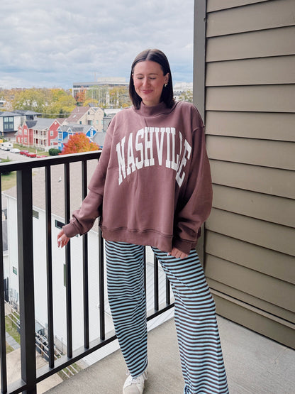 Nashville/Broadway Reversible Mock Neck Sweatshirt