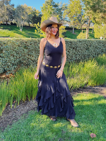 Chasing Sunsets Ruffle Maxi Dress