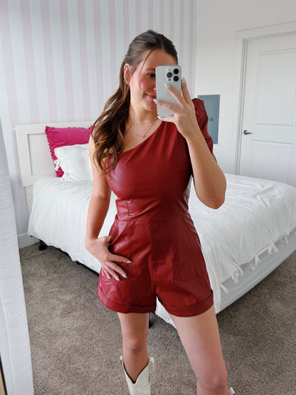 Spoiled Rotten Faux Leather Romper