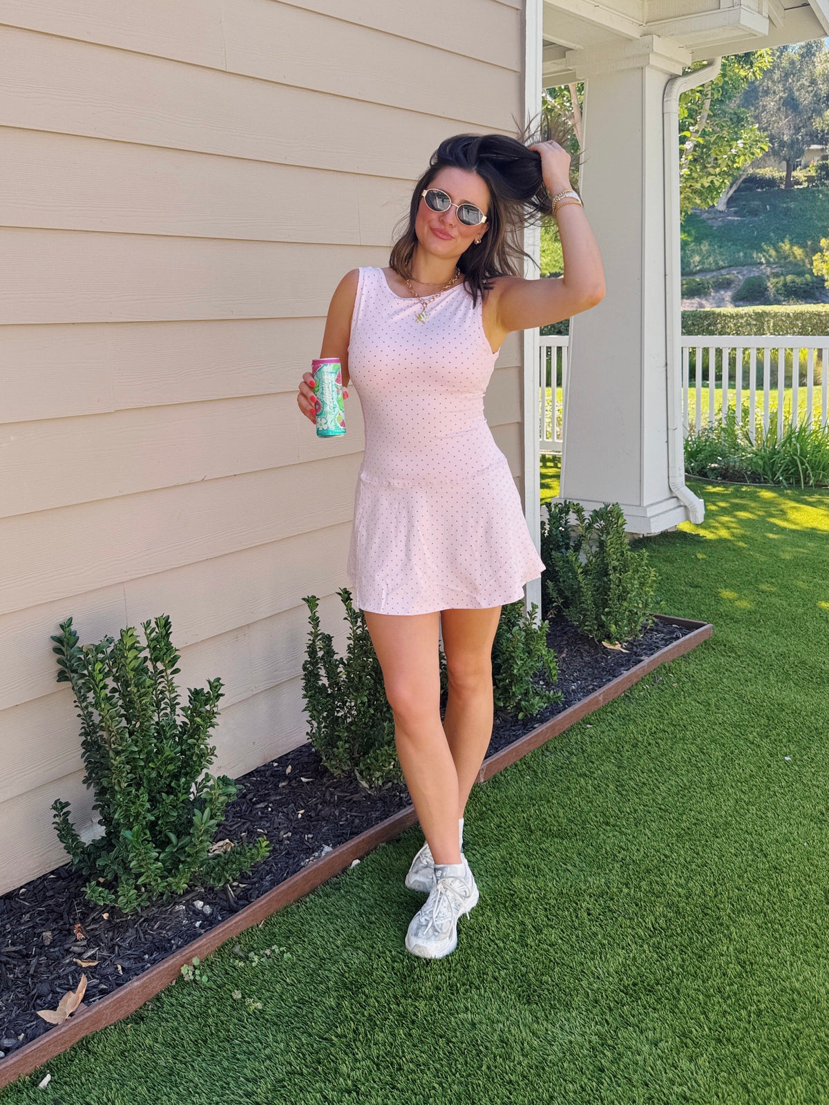 Out & About Polka Dot Athletic Dress