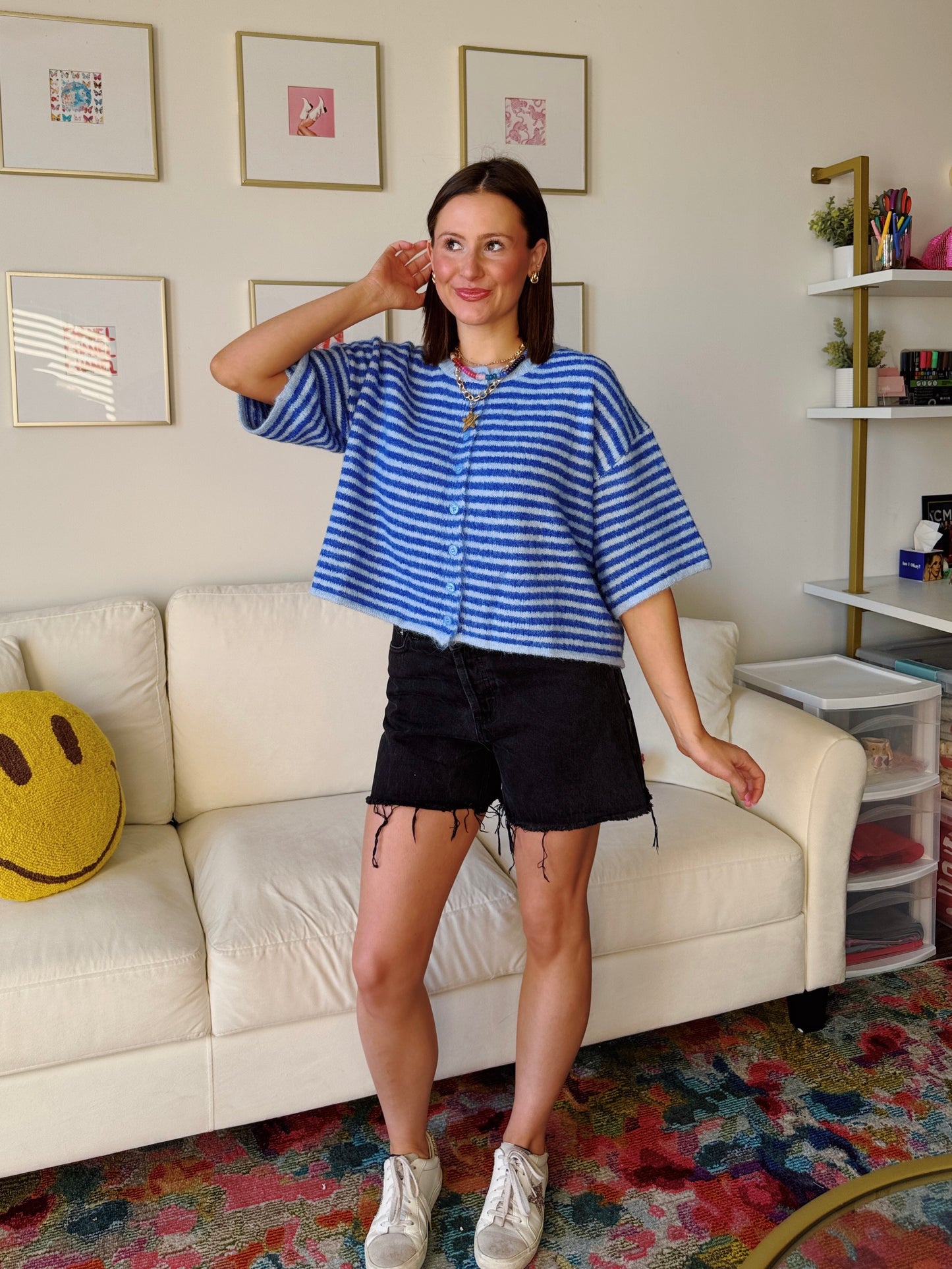 Easy Does It Striped Button Down Cardigan