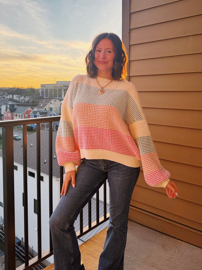 Starburst Colorblock Striped Sweater