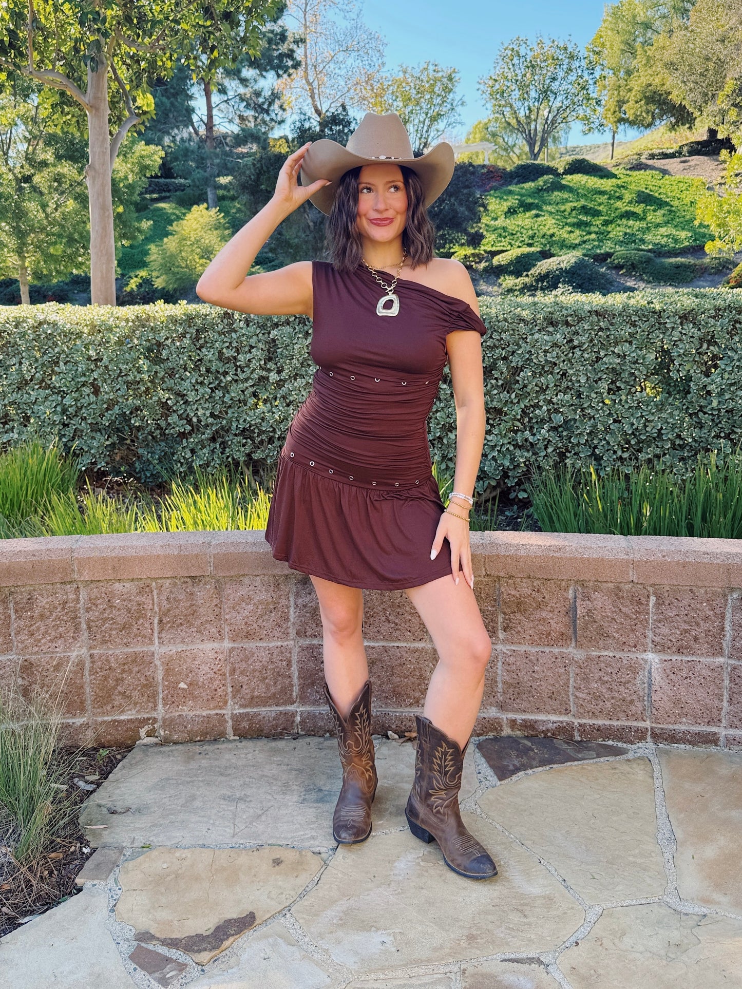 Nashville Nights Studded Twist Romper Dress