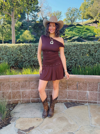 Nashville Nights Studded Twist Romper Dress