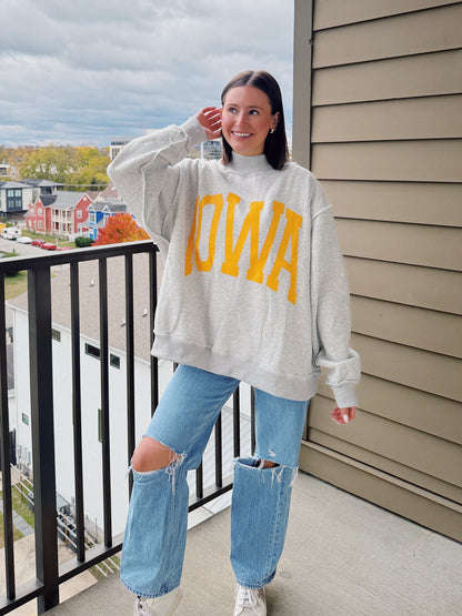 Iowa Reversible Mock Neck Sweatshirt