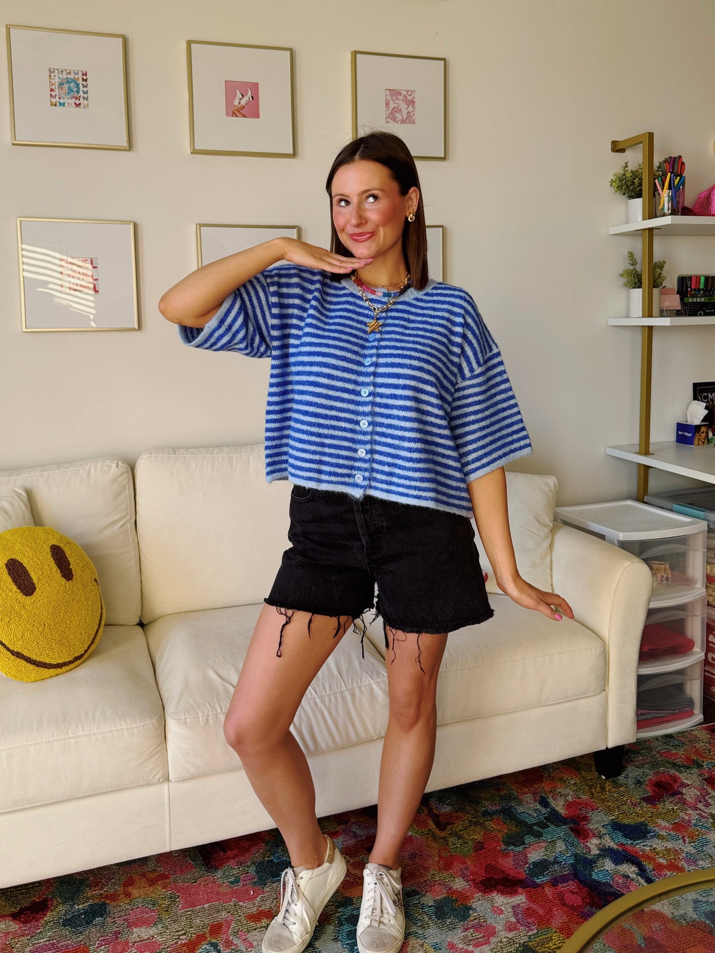 Easy Does It Striped Button Down Cardigan