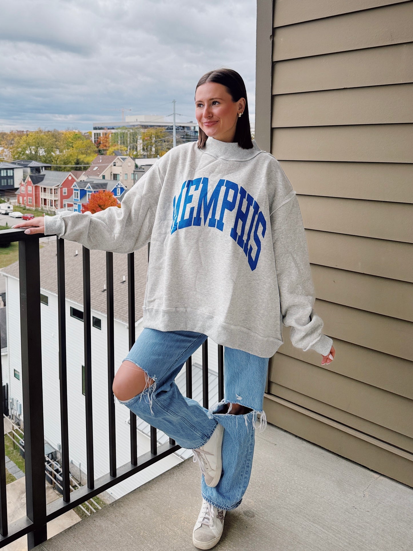 Memphis Reversible Mock Neck Sweatshirt