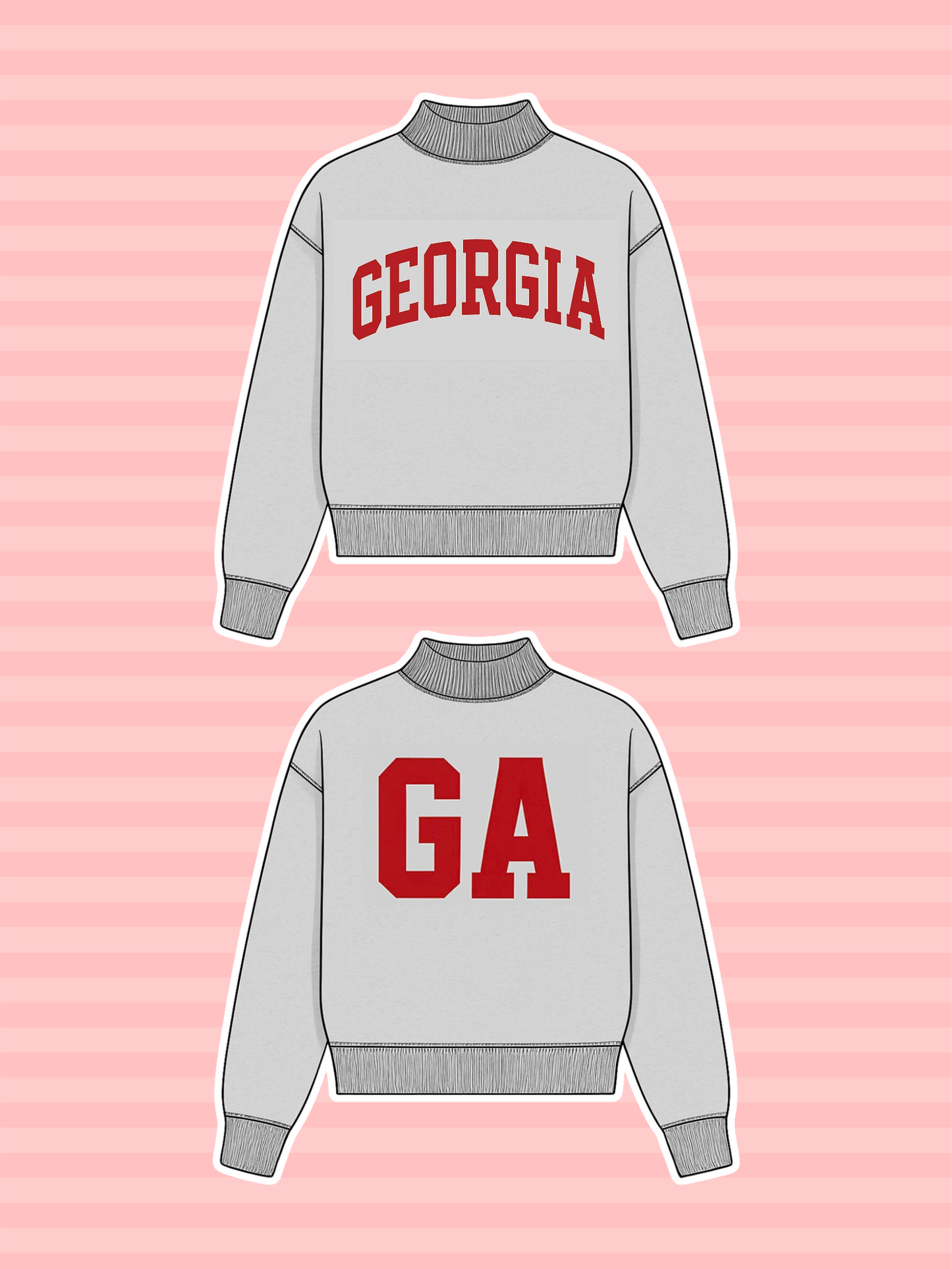 PREORDER: Georgia Reversible Mock Neck Sweatshirt (EST. SHIP DATE 3/2)
