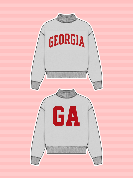 PREORDER: Georgia Reversible Mock Neck Sweatshirt (EST. SHIP DATE 3/2)