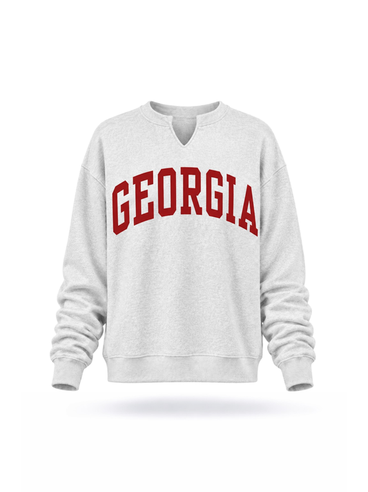 PREORDER: Georgia Split Neck Sweatshirt (EARLY AUGUST)