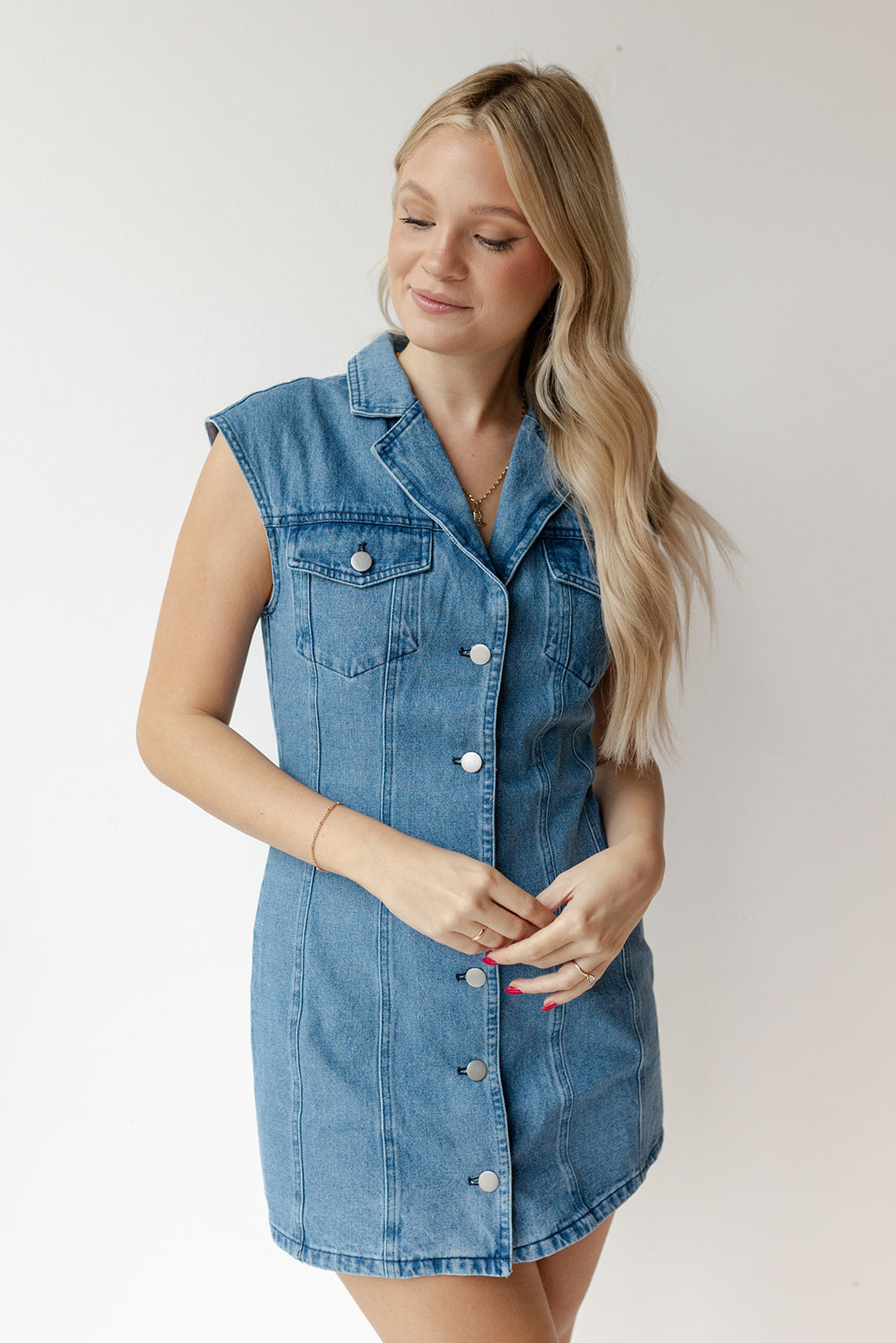 Oklahoma Smokeshow Denim Button Down Dress