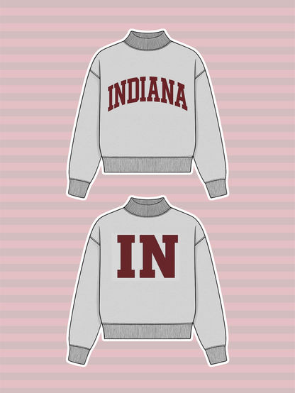 PREORDER: Indiana Reversible Mock Neck Sweatshirt