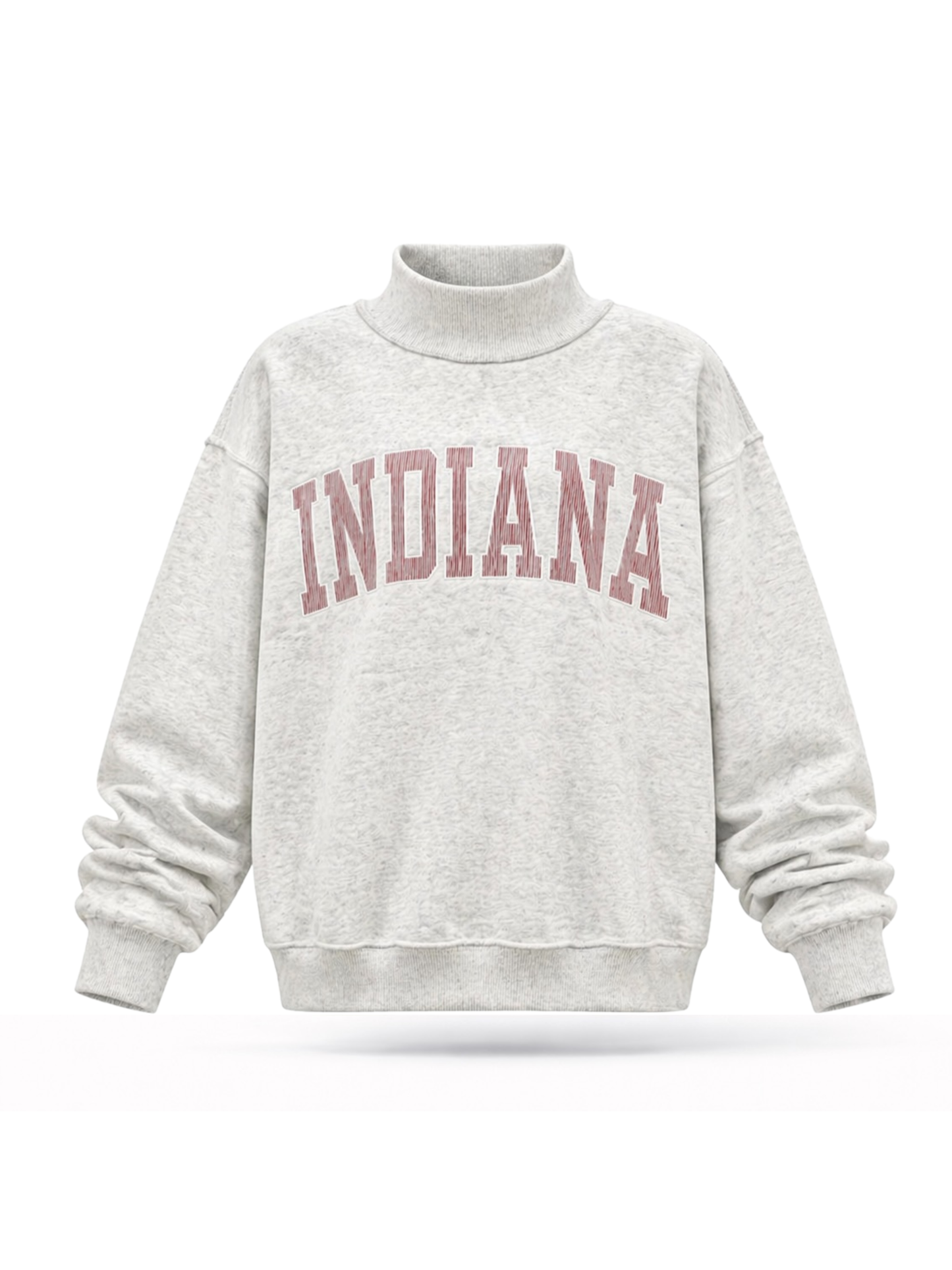 Pinstripe Embroidered Indiana Mock Neck Sweatshirt