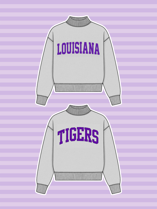 PREORDER: Louisiana Reversible Mock Neck Sweatshirt
