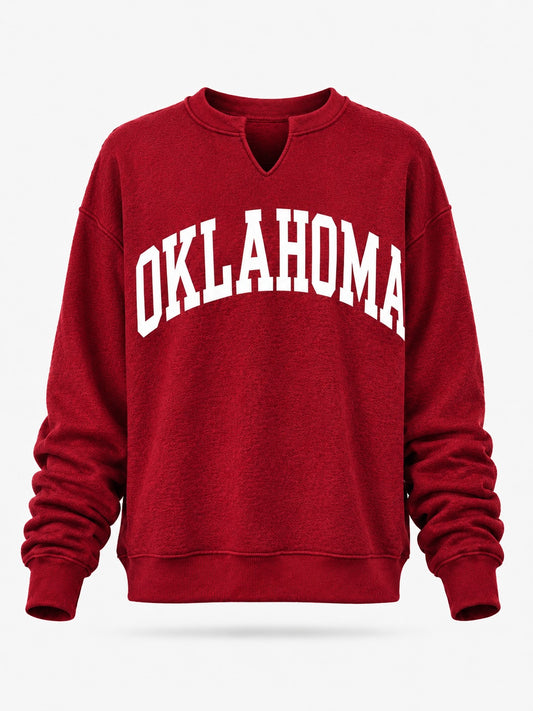 PREORDER: Oklahoma Split Neck Sweatshirt (EARLY AUGUST)