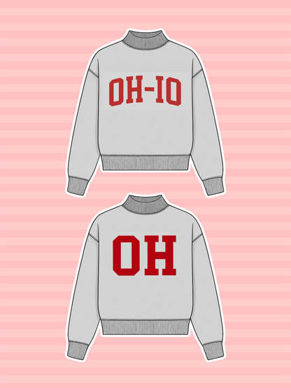 PREORDER: Ohio Reversible Mock Neck Sweatshirt