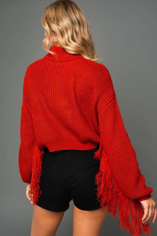 Keeping It Cozy Fringe Sweater