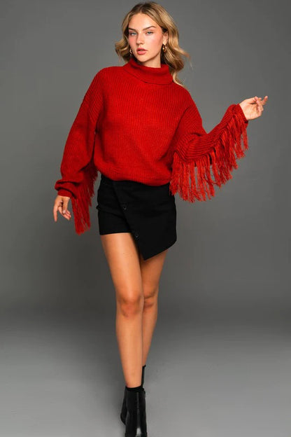 Keeping It Cozy Fringe Sweater