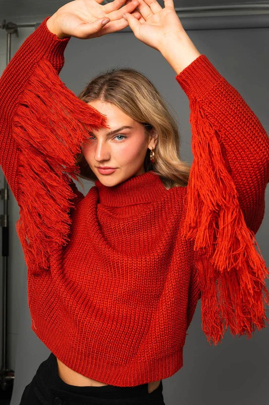 Keeping It Cozy Fringe Sweater