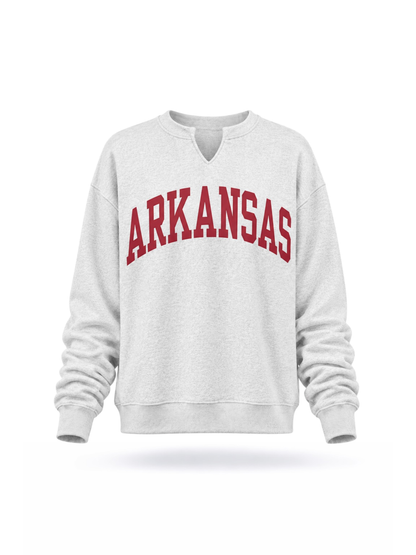 PREORDER: Arkansas Split Neck Sweatshirt (EARLY JULY)
