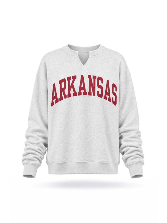 PREORDER: Arkansas Split Neck Sweatshirt (EARLY JULY)