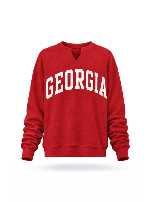 PREORDER: Georgia Split Neck Sweatshirt (EARLY AUGUST)