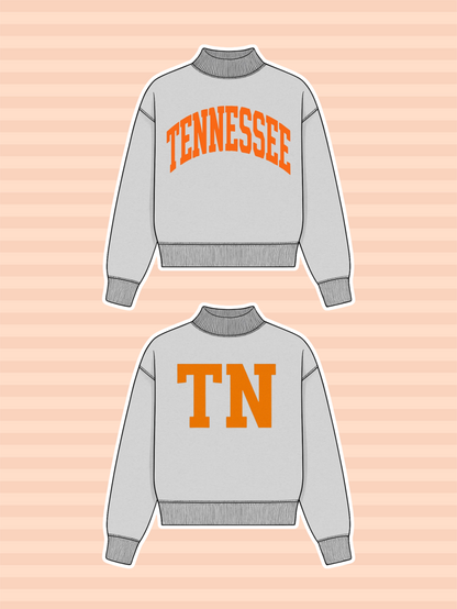 PREORDER: Tennessee Reversible Mock Neck Sweatshirt