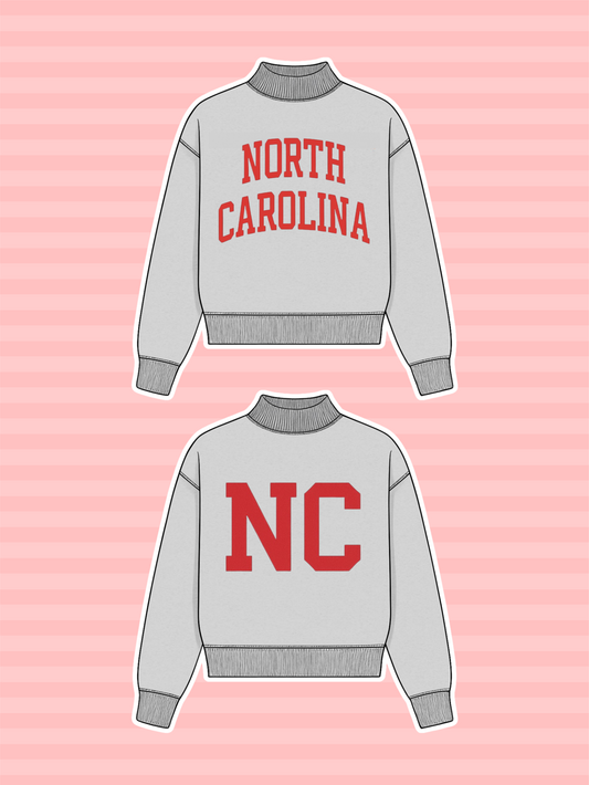 PREORDER: North Carolina Reversible Mock Neck Sweatshirt