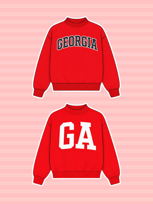 PREORDER: Georgia Reversible Mock Neck Sweatshirt (EST. SHIP DATE: 2/13)