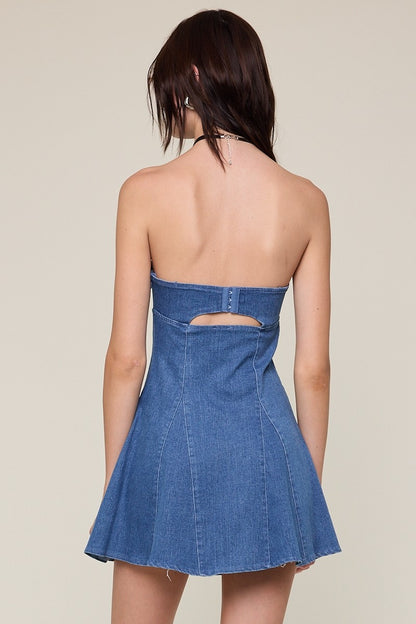 All-American Girl Strapless Denim Mini Dress