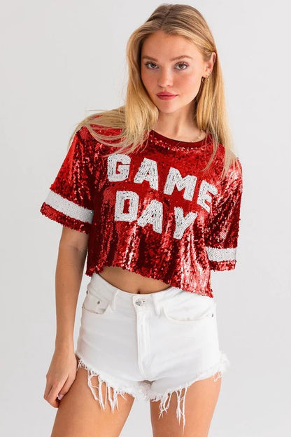 Gameday Everyday Sequin Cropped Tee
