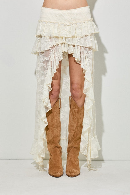 Boho Beauty Lace Hi-Low Skirt