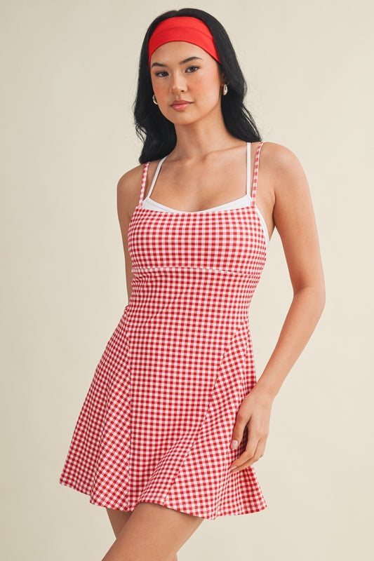 PREORDER: On The Move Gingham Layered Athletic Dress (EARLY JUNE)