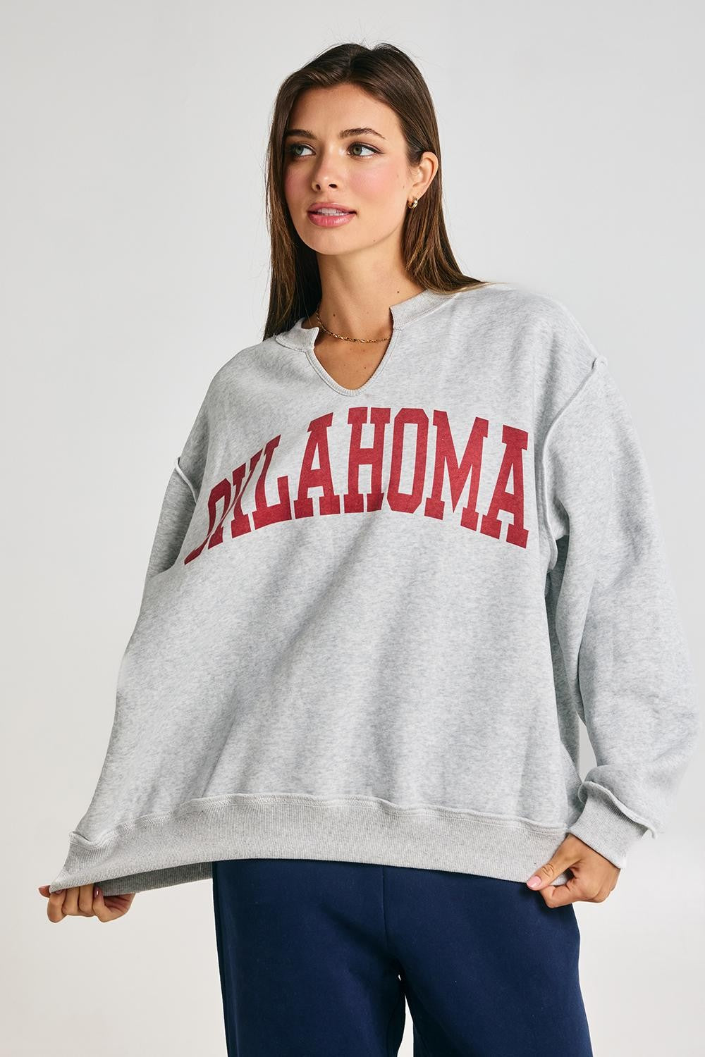 PREORDER: Oklahoma Split Neck Sweatshirt (EARLY AUGUST)