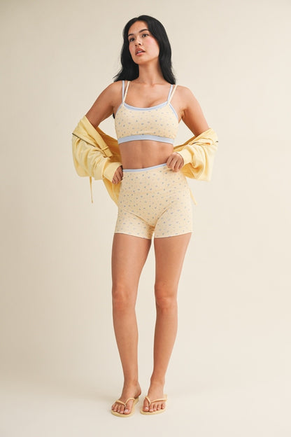 Off Duty Floral Sports Bra & Shorts Set