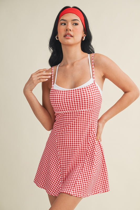 PREORDER: On The Move Gingham Layered Athletic Dress (EARLY JUNE)