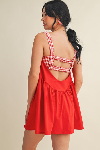 PREORDER: Sweet Escape Gingham Athletic Romper Dress (EARLY JUNE)