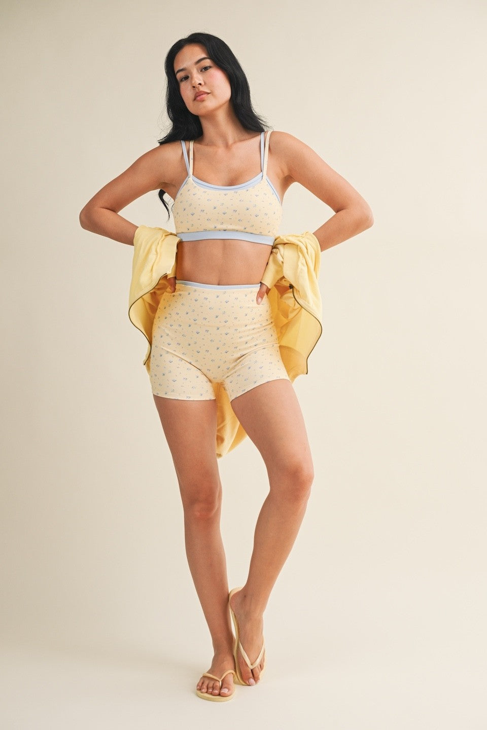 Off Duty Floral Sports Bra & Shorts Set
