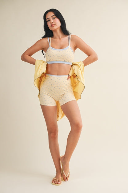 Off Duty Floral Sports Bra & Shorts Set