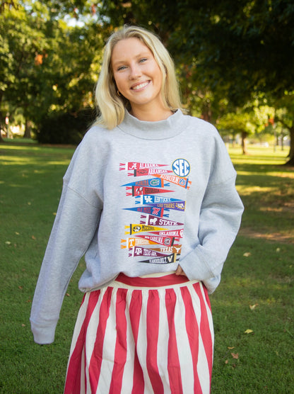 PREORDER: SEC Pennant Mock Neck Sweatshirt (EARLY SEPTEMBER)