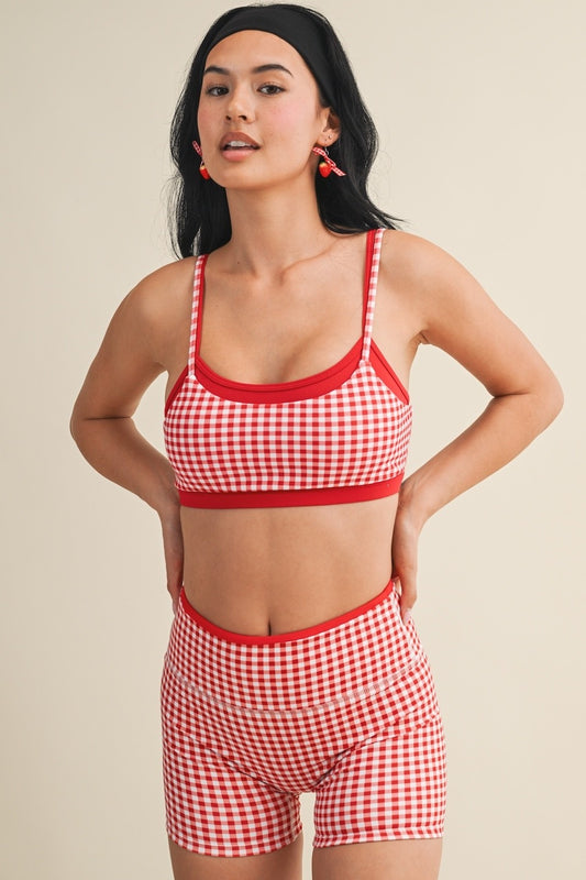 PREORDER: Off Duty Gingham Sports Bra & Shorts Set (EARLY JUNE)