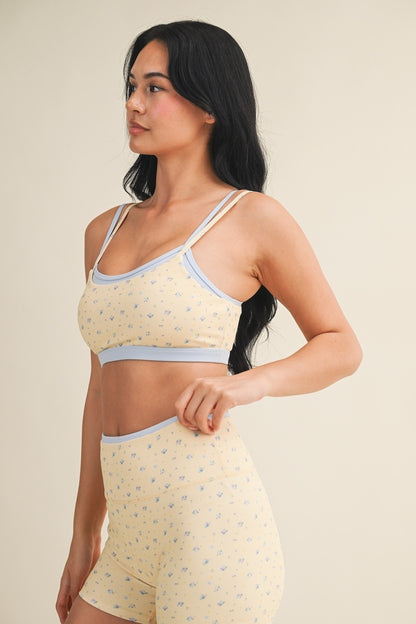 Off Duty Floral Sports Bra & Shorts Set