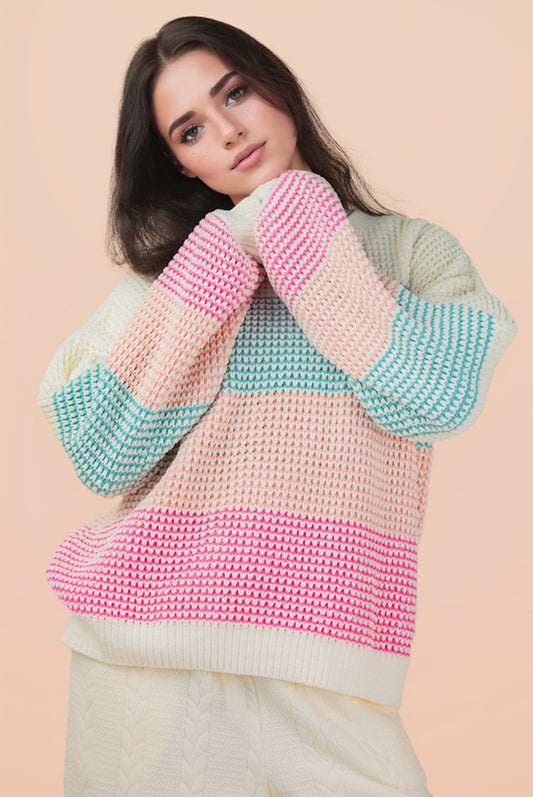 PREORDER: Starburst Colorblock Striped Sweater