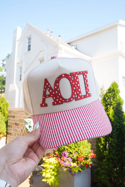 Alpha Omicron Pi (AOII) Patterned Trucker Hat