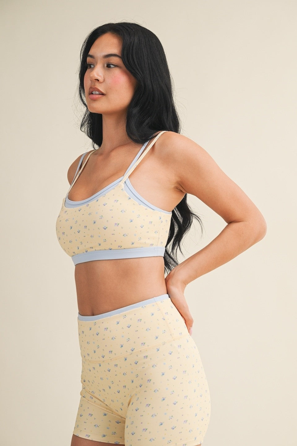 Off Duty Floral Sports Bra & Shorts Set