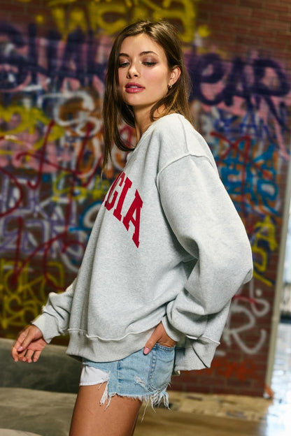 PREORDER: Georgia Split Neck Sweatshirt (EARLY AUGUST)