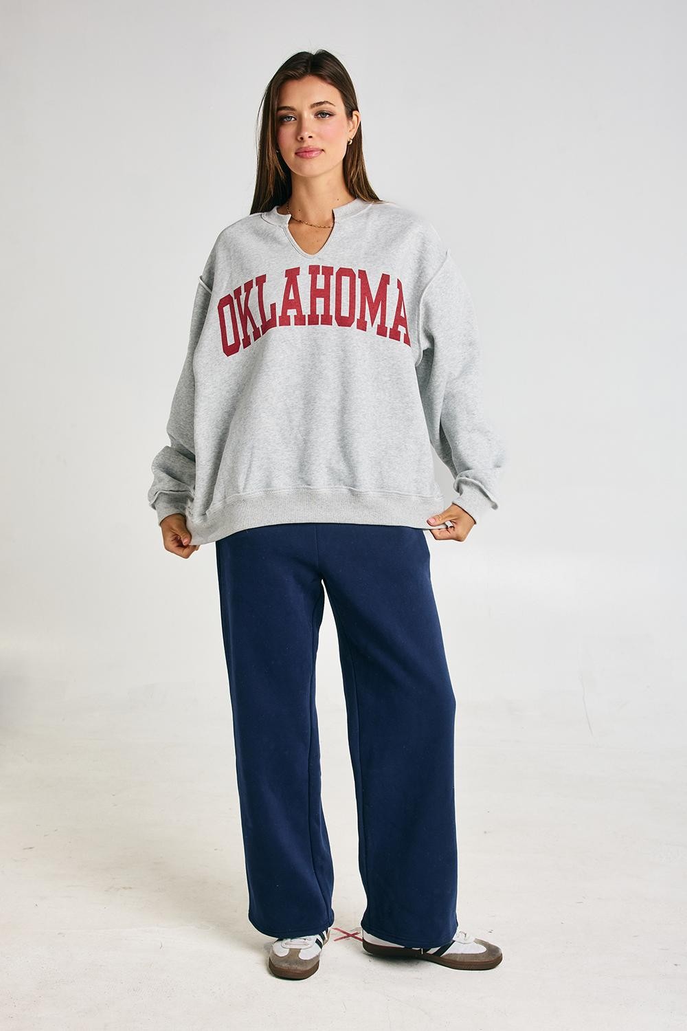 PREORDER: Oklahoma Split Neck Sweatshirt (EARLY AUGUST)