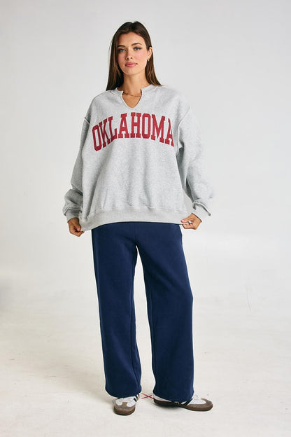 PREORDER: Oklahoma Split Neck Sweatshirt (EARLY AUGUST)